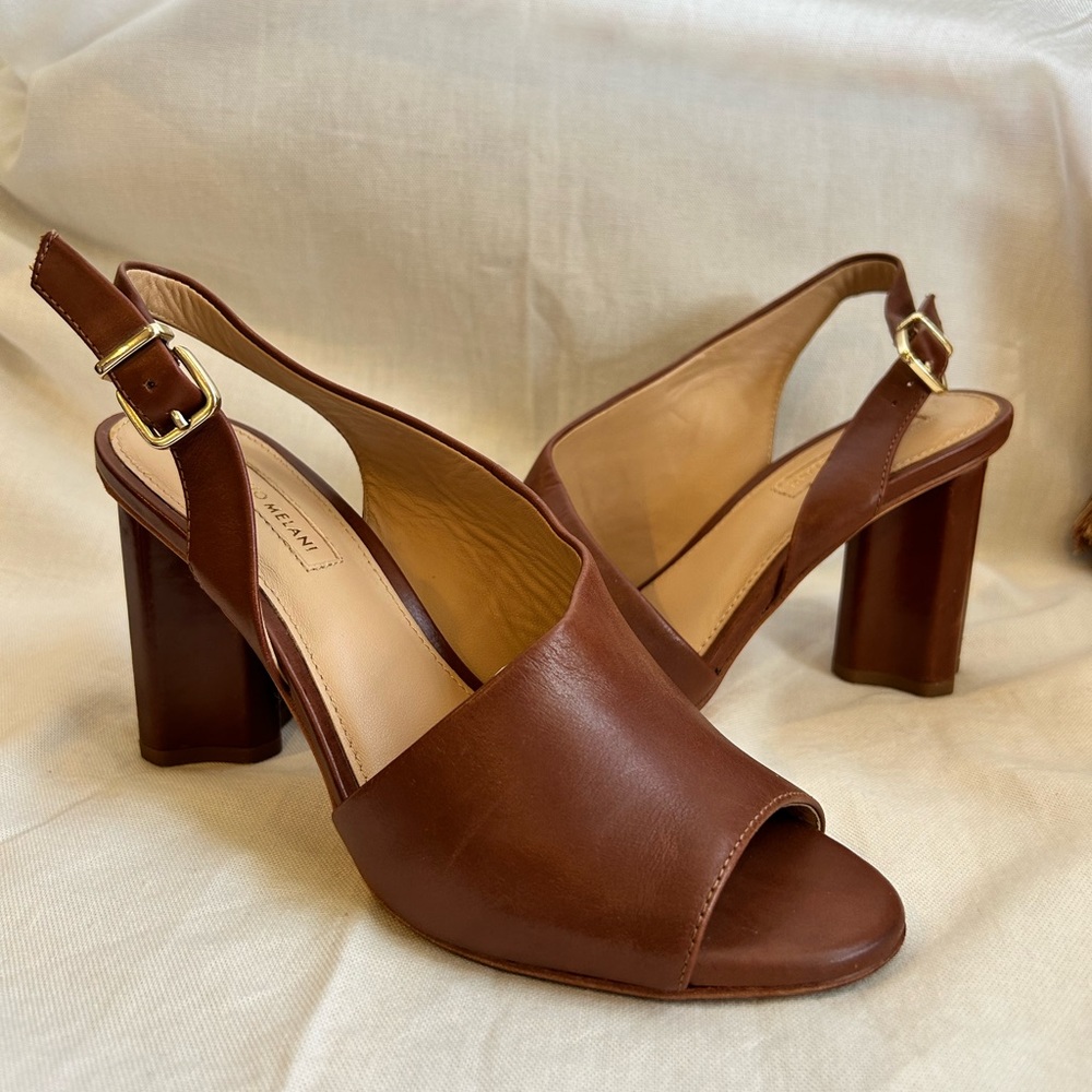 ANTONIO MELANI Size 7.5 Brown Sling-Back Heel
